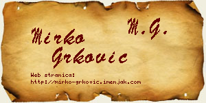 Mirko Grković vizit kartica